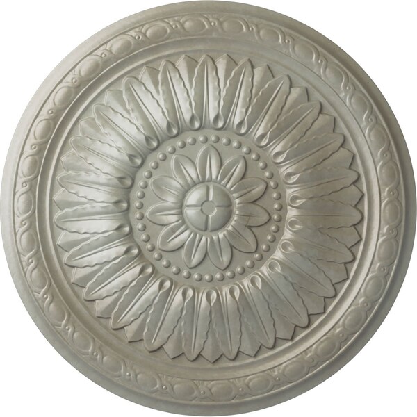 Ekena Millwork Temple Ceiling Medallion (Fits Canopies up to 9 1/4"), Hand-Painted Flash Gold, 24"OD x 1 5/8"P CM24TEFLS - main